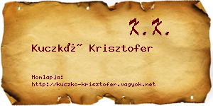 Kuczkó Krisztofer névjegykártya